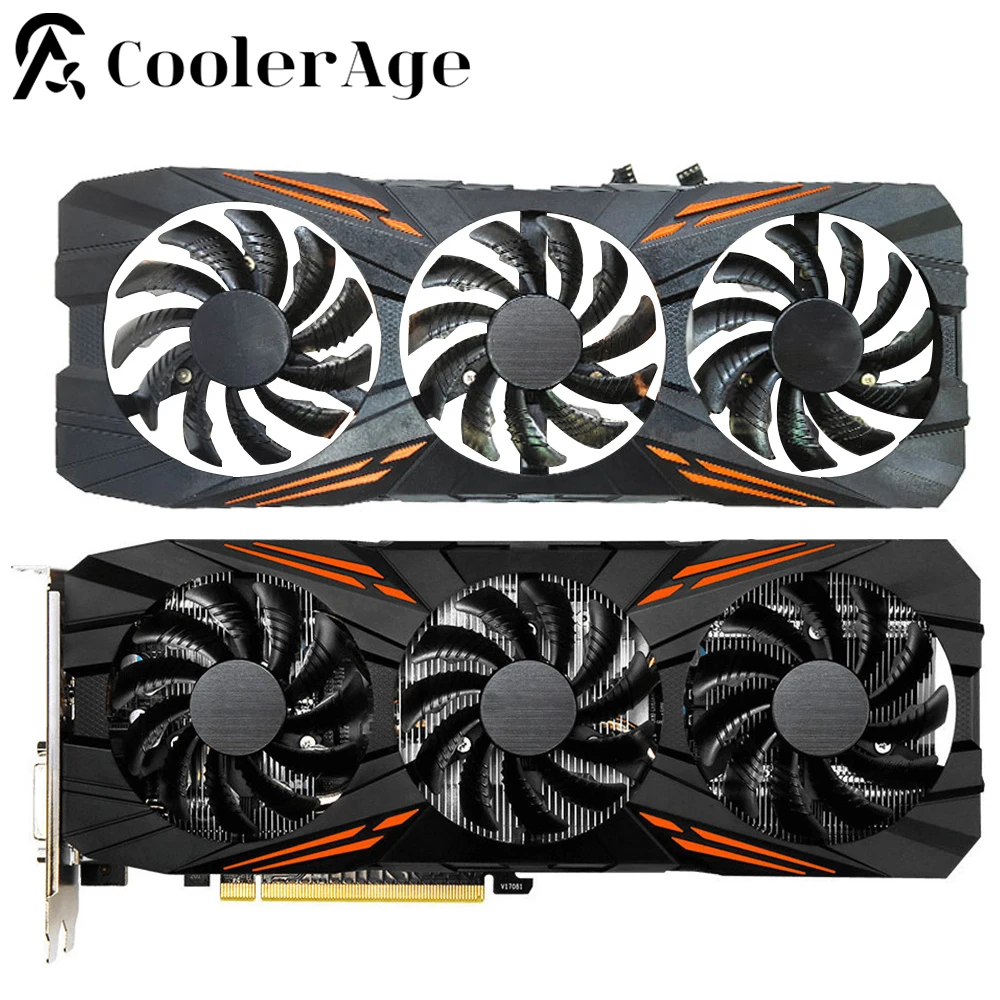 GTX1070Ti Graphics Card Cooling Fan with Shell For Gigabyte GTX 1070 Ti Video Card Fan with Case