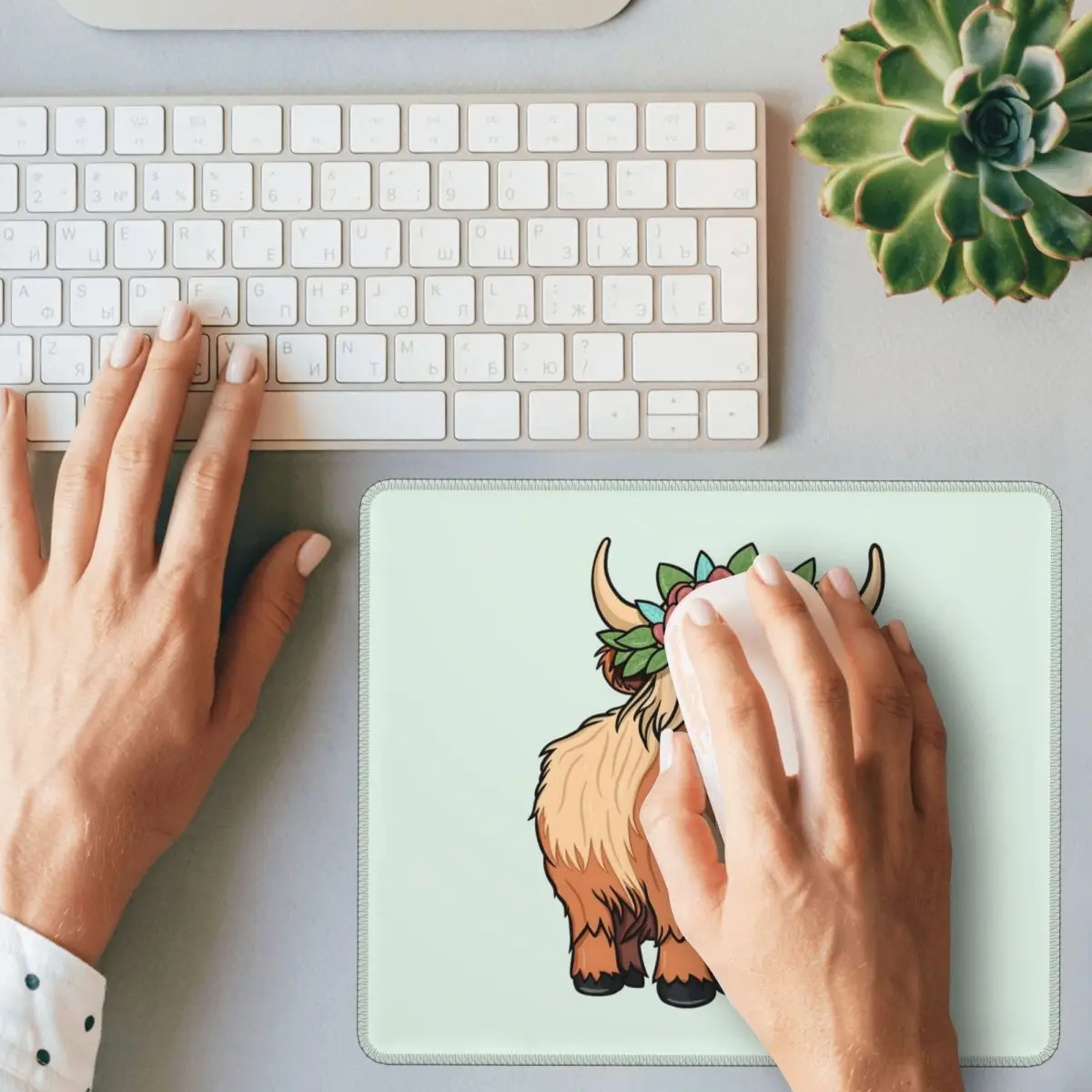 Highland vaca animal mouse pad teclado do computador mouse tapete gamer pc tapete de mesa acessórios de escritório tapetes de mesa