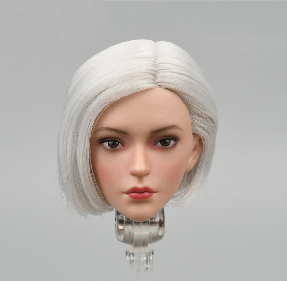 VERYCOOL VCF-2060A VCF-2060B 1/6 TRICKYBABY 12 Rainbow Female Girl Silver Hair Vivid Head Sculpt Carving Mask Fit 12