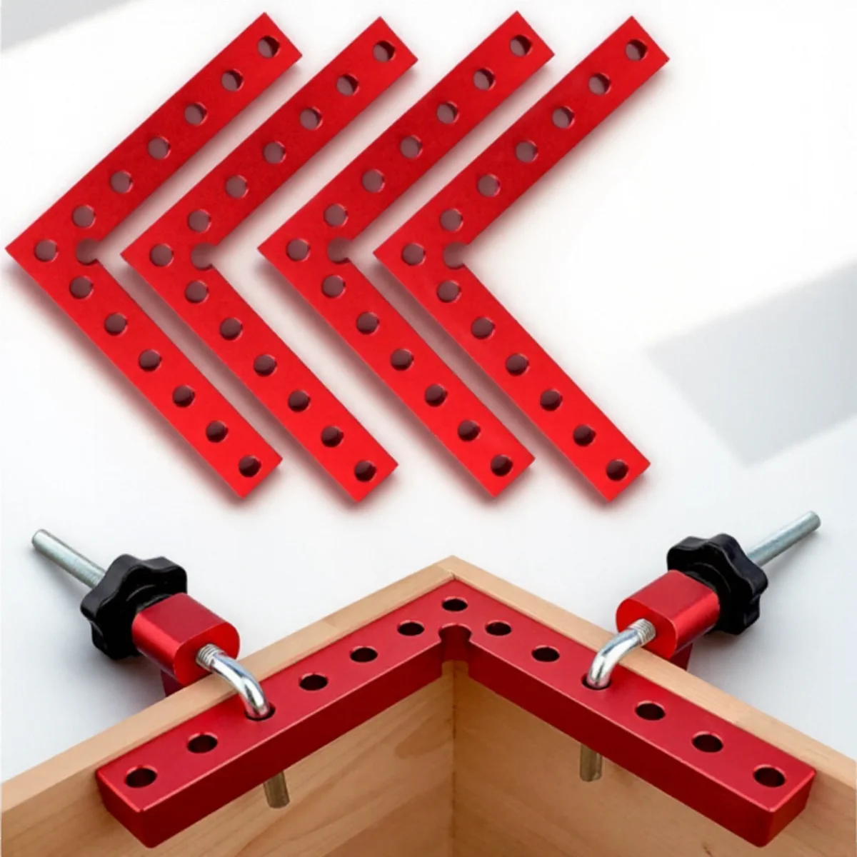 

6 шт. высокопрочные зажимы для деревообработки из алюминиевого сплава, 90 градусов, прямоугольные крепежные зажимы, сделай сам, сращивание дерева, домашние проекты