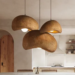Wabi-Sabi Led Pendant Lights Japanese Bread Resin Hanging Lamp Dining Room Home Decor Coffee Loft Creative Luminaire Suspendu