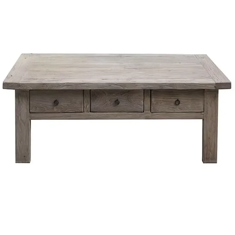 2026 New Product Distressed Reclaimed Wooden Center Coffee Table With Drawers