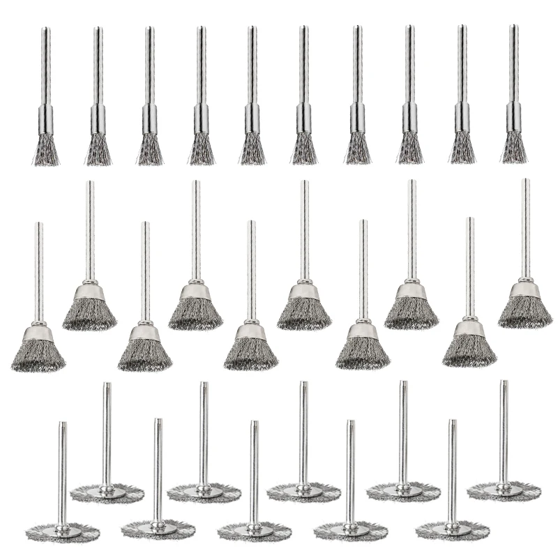 Escovas de Fio de Die Grinder Ferramenta Rotativa Ferramenta Elétrica para Gravador 10 Pcs 15 Pcs 30 Pcs Aço Inoxidável