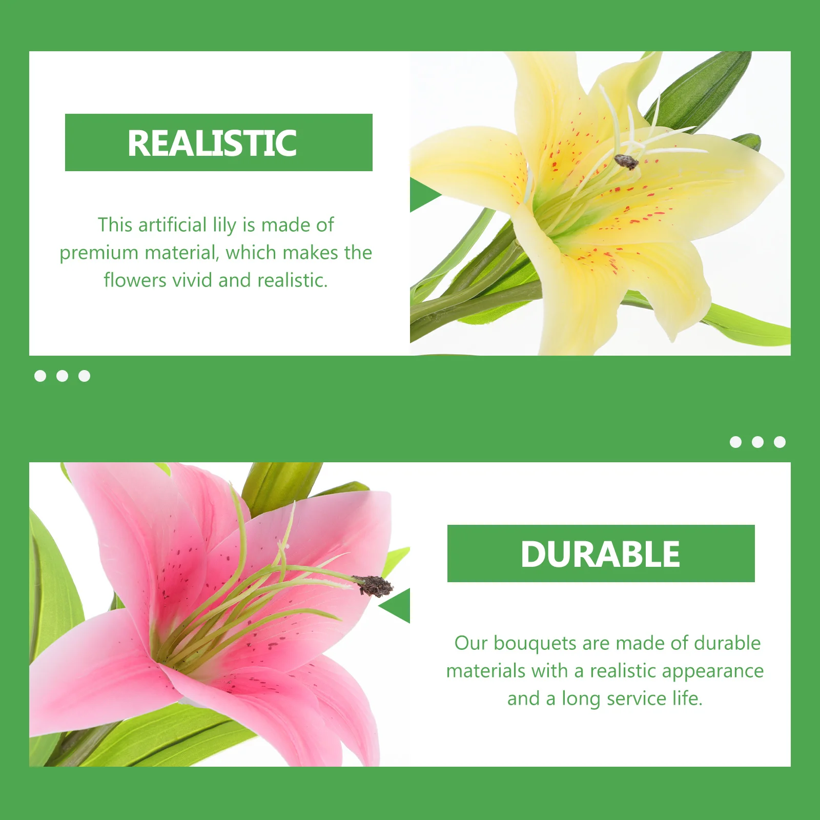 

4pcs Simulated Lily Decoration Artificial Flower Home nament Fake Vine Indoor Plants Easter DecorFlower StylishLily