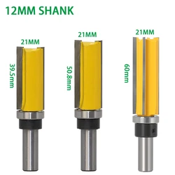 12mm&12.7mm Shank Template Trim Hinge Mortising Router Bit Straight end mill trimmer cleaning flush trim Tenon Woodworking Tools