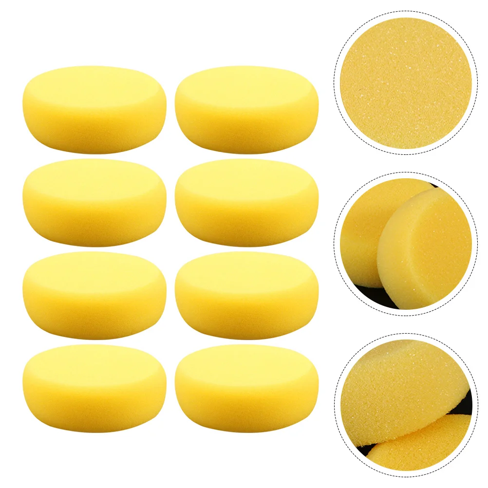 

8 Pcs Yellow Round Cake Sponge Portable Painting Kindergarten Artist Watercolor Handicraft DIY Sponges