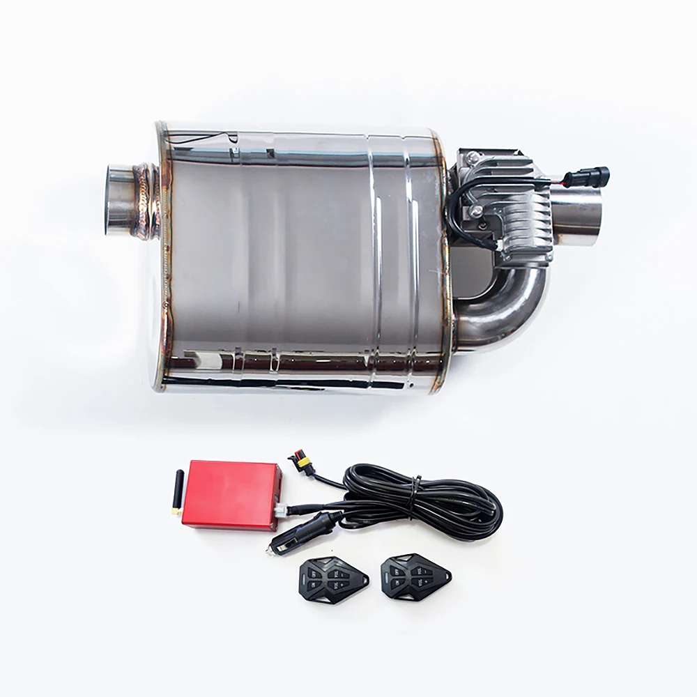 مجموعة كاتم صوت السيارة العالمية مع صمام التحكم في الصوت 12 فولت Pwer التحكم الكهربائي قابل للتعديل تحكم عن بعد النمط الأيسر الأيمن