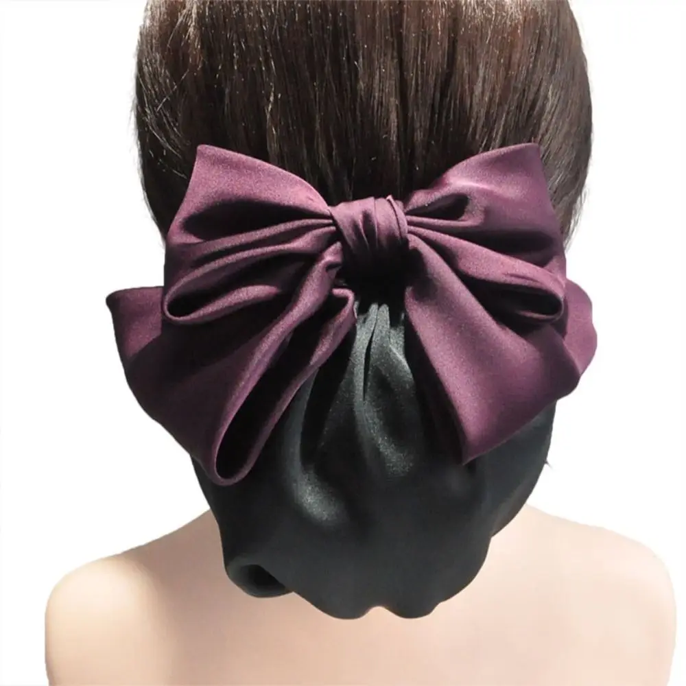 

Fashion Large Bowknot Spring Clip Ribbon Headwear Hair Net Cover Korean Style Hair Accessories Nurse Hair Clip Office