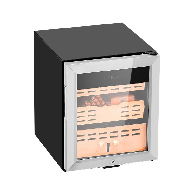 50L electric cigar cabinet 300 pcs capacity, compressor cooling, constant temperature and humidity 300 pcs sensor