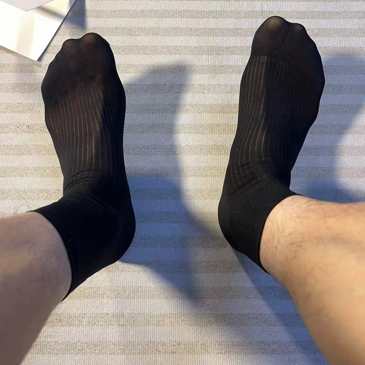 CLEVER-MENMODE Men Socks Short Ultra-thin See Through Stockings Business Dress Tube Stockings Sexy Sheer Breathable Socks