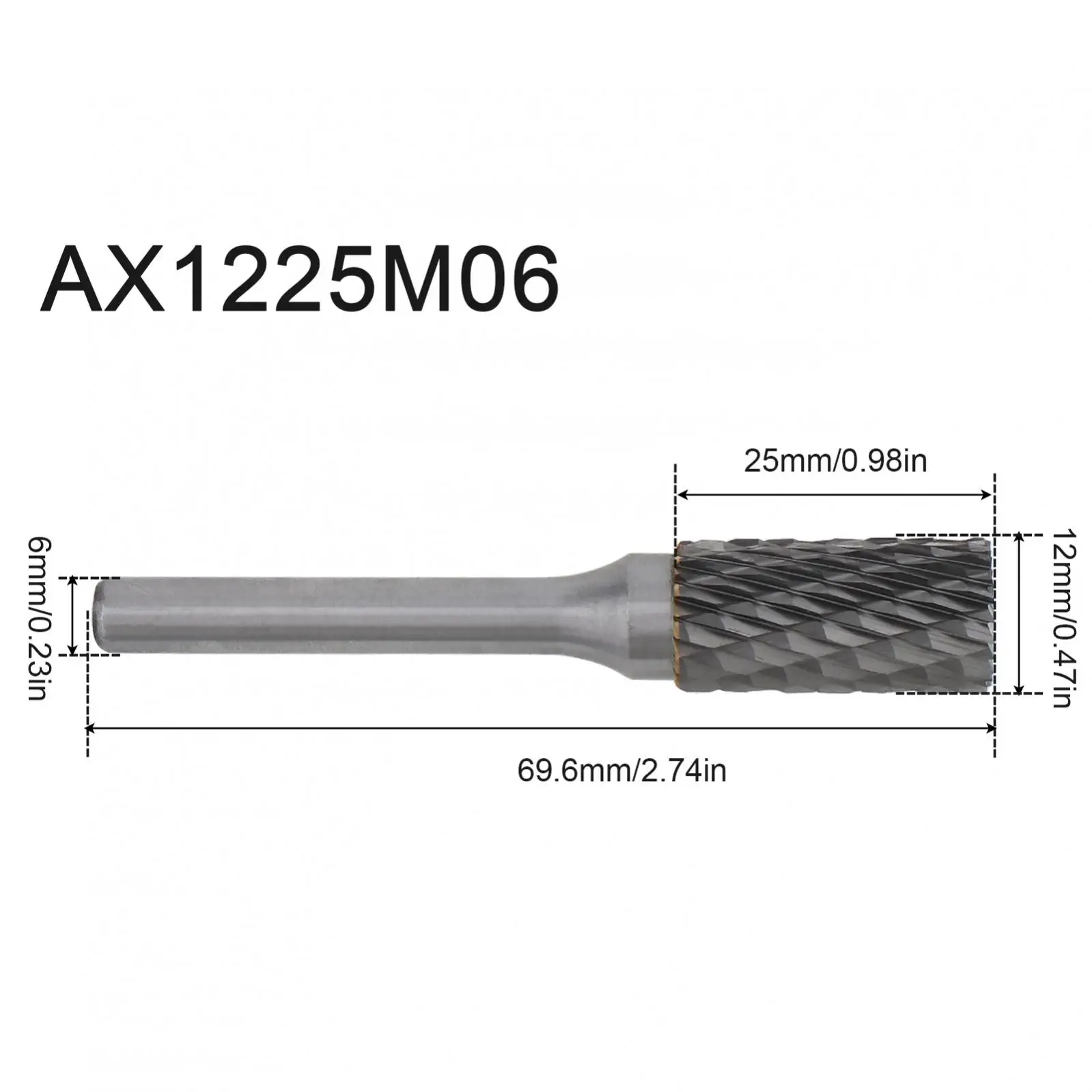 Tungsten Carbide Burr Double Cut Rotary File Die Grinder Bit for Steel Metal Working Polishing Engraving with 1/4-Inch Shank