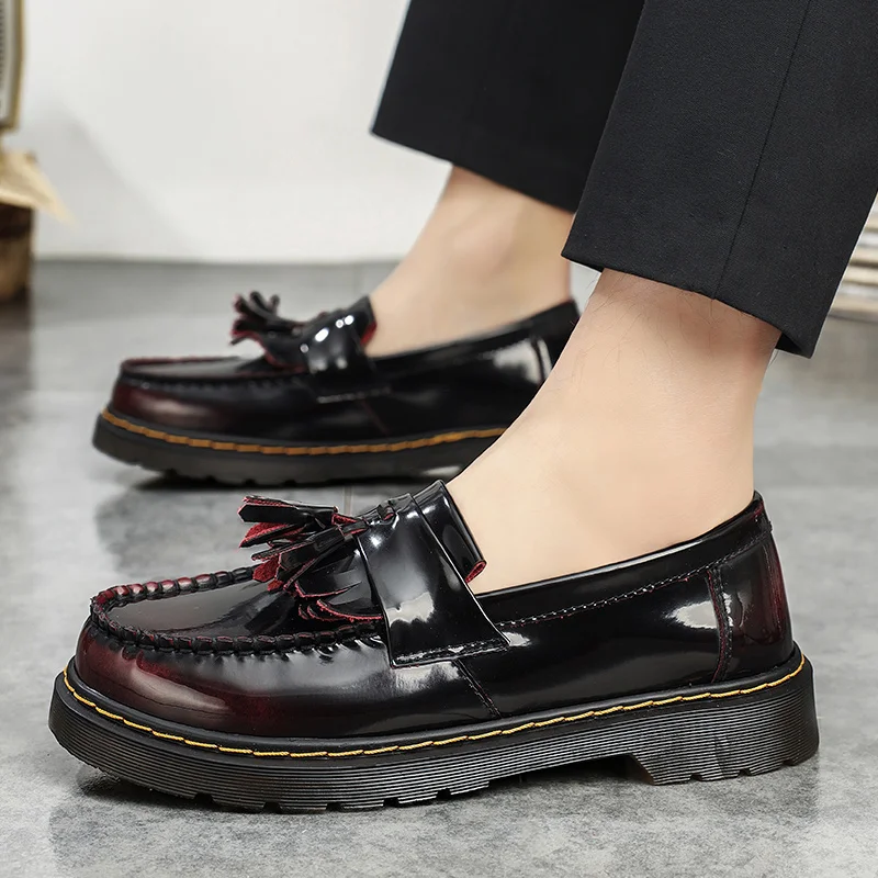 

Весенние и осенние мужские и женские повседневные туфли, модные туфли с кисточками, женские туфли на толстой подошве, мужские туфли в британском стиле для деловых встреч и вечеринок, размер 45.