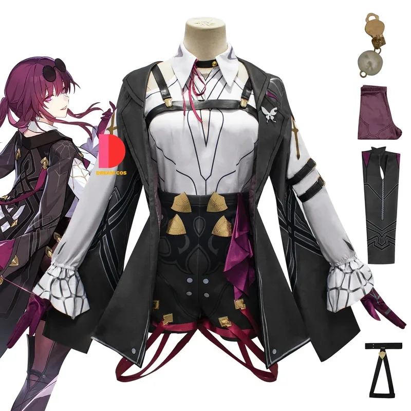 

Honkai Star Rail Kafka Cosplay Costume Plus Size Wig Hair Harness Uniform Halloween Party Outfit for Men and Women New Arrival
