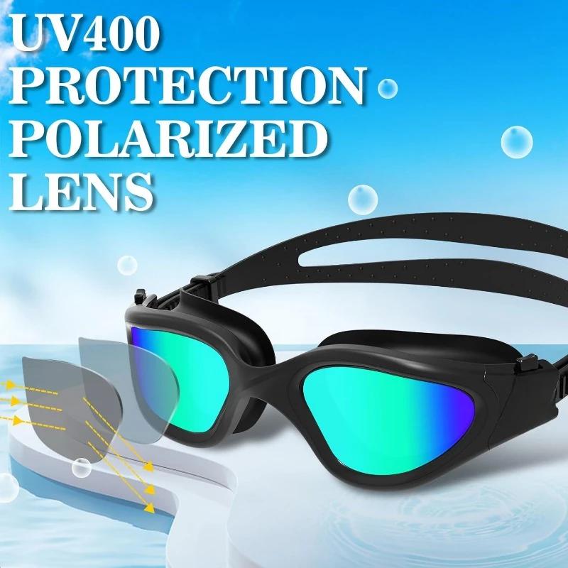 Polarized Swimming Goggles Swim Pool Goggles Anti Fog Anti UV No Leakage Clear Vision for Men Women Adults Teenagers