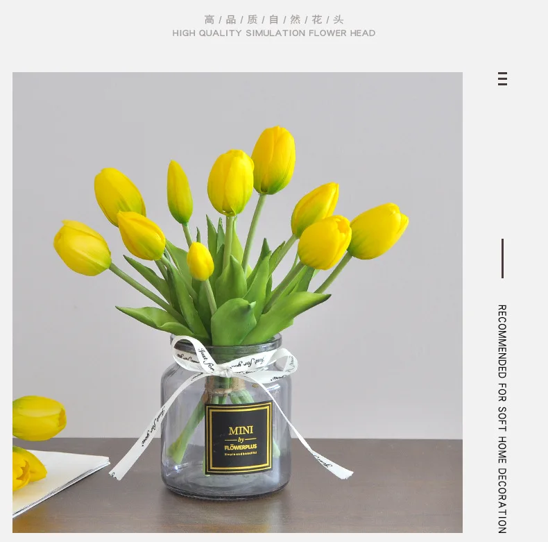 5 Stück/Blumenstrauß Mini neue Silikon-Tulpe 25 cm künstliche Blume Real Touch gefälschter Pflanzenstrauß für Hochzeitsdekoration Home Garen – Detail 9