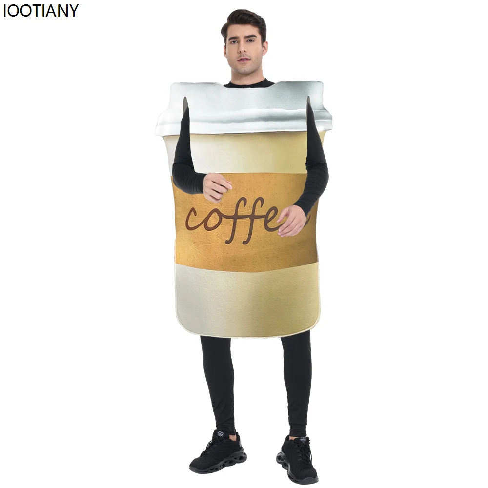 New European And American Coffee Role Playing Clothes Digital Printing Carnival Stage Performance Props Adult Sponge Outfits