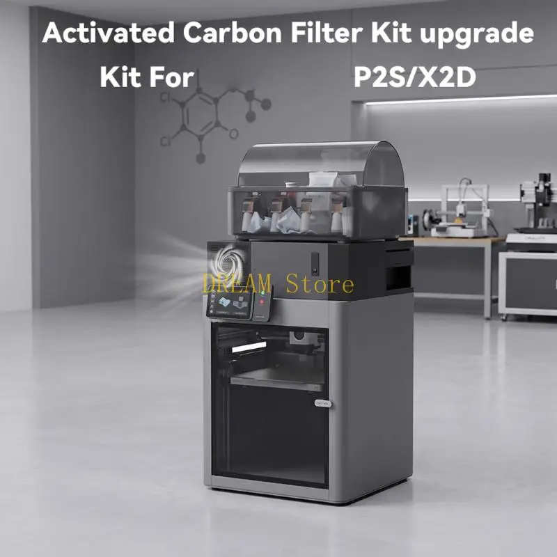 3D Printer Air Filter With Handheld Controller, Carbon Filter Fan Set, Cable Parts, and Mounting Hardware for Indoor Enclosure