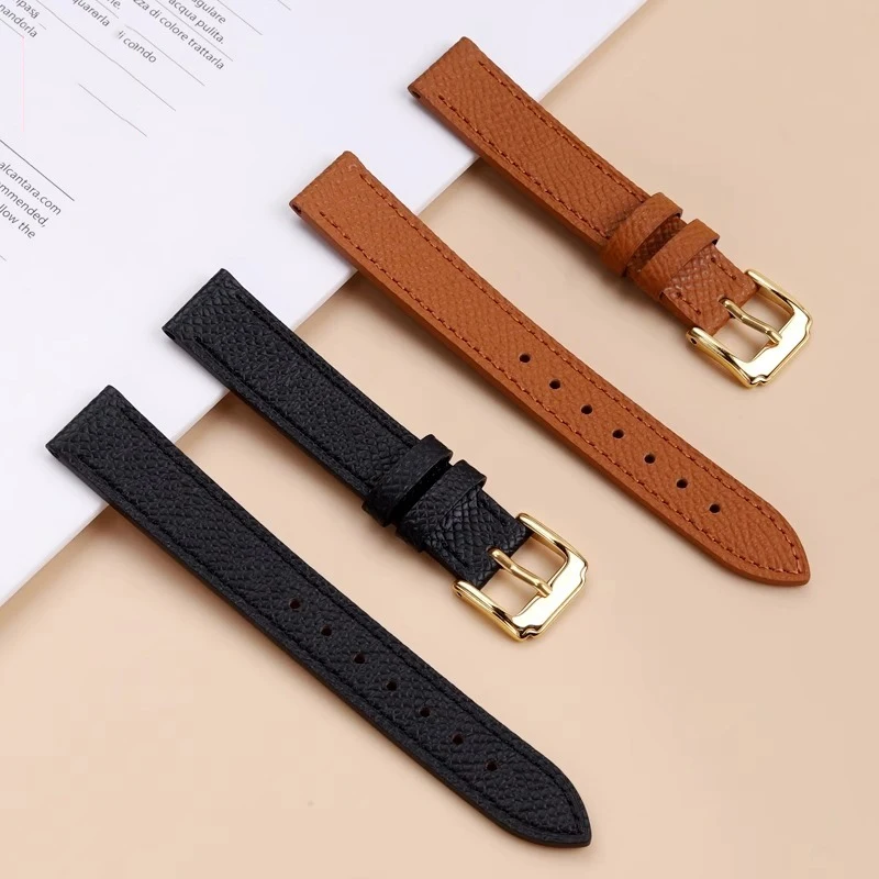 Cowhide Watch Bands for GU-CCI G-TIMELESS Series YA1265022 GUC Women's Light Luxury Bracelet Calfskin Wristband 15mm Black Brown