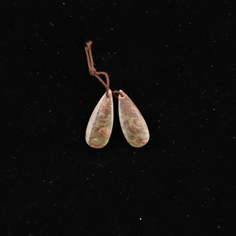 B&F Mushroom Jasper  Earring Beads for Jewelry Making, Handmade Natural stones beads, Stones for jewelry Making Supplies