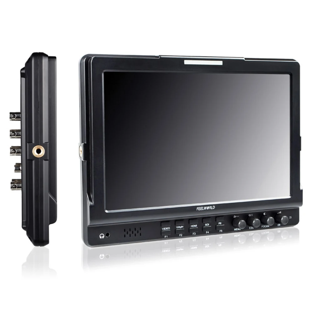 Feelworld Monitor de campo de cámara de 10,1 pulgadas FW1018V1 Full HD 1920x1200 pantalla IPS HDMI YPbPr entrada de Audio y vídeo para cámaras DSLR