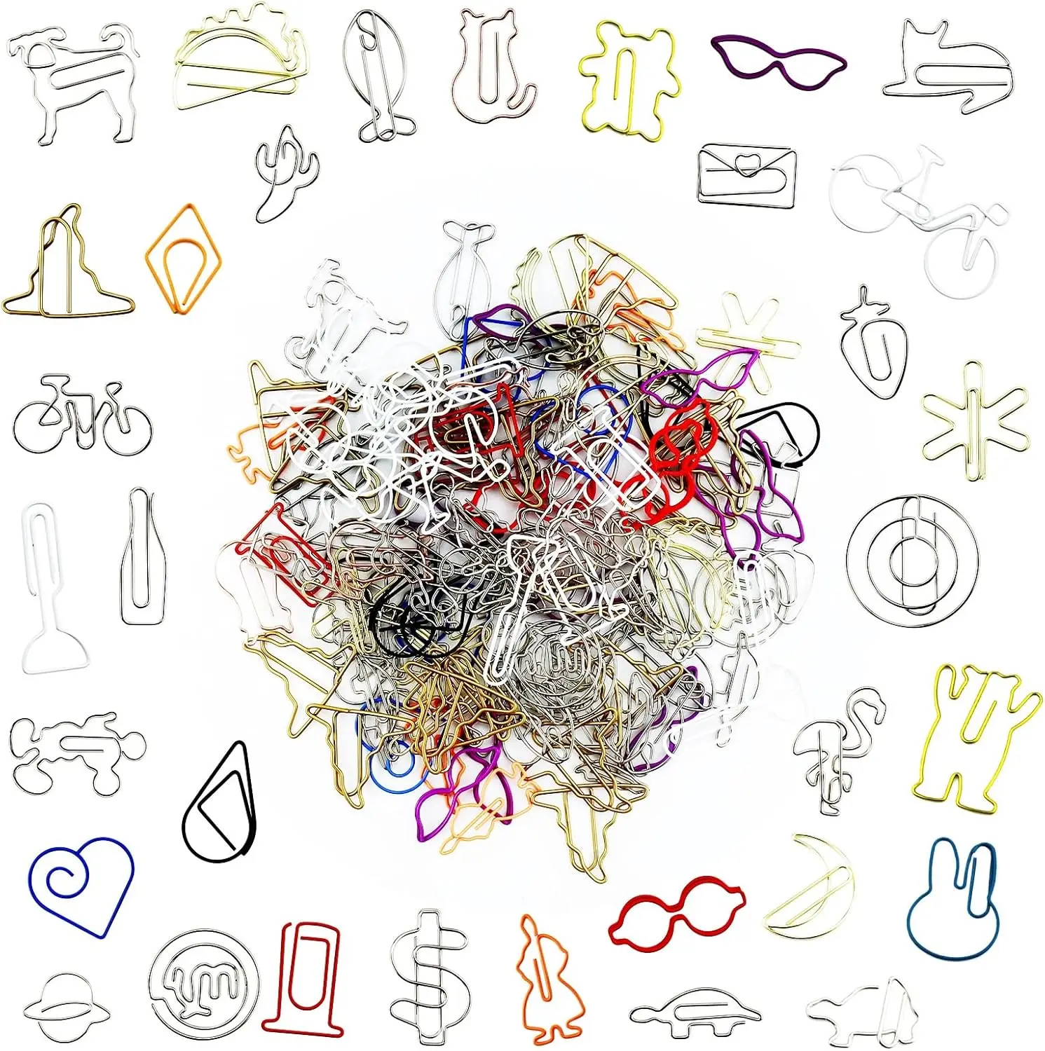 

150 Pcs Mixed Cute Paper Clips, Assorted Colors Bookmark Paperclips, Fun Office Supplies for Students, Kids, Teachers