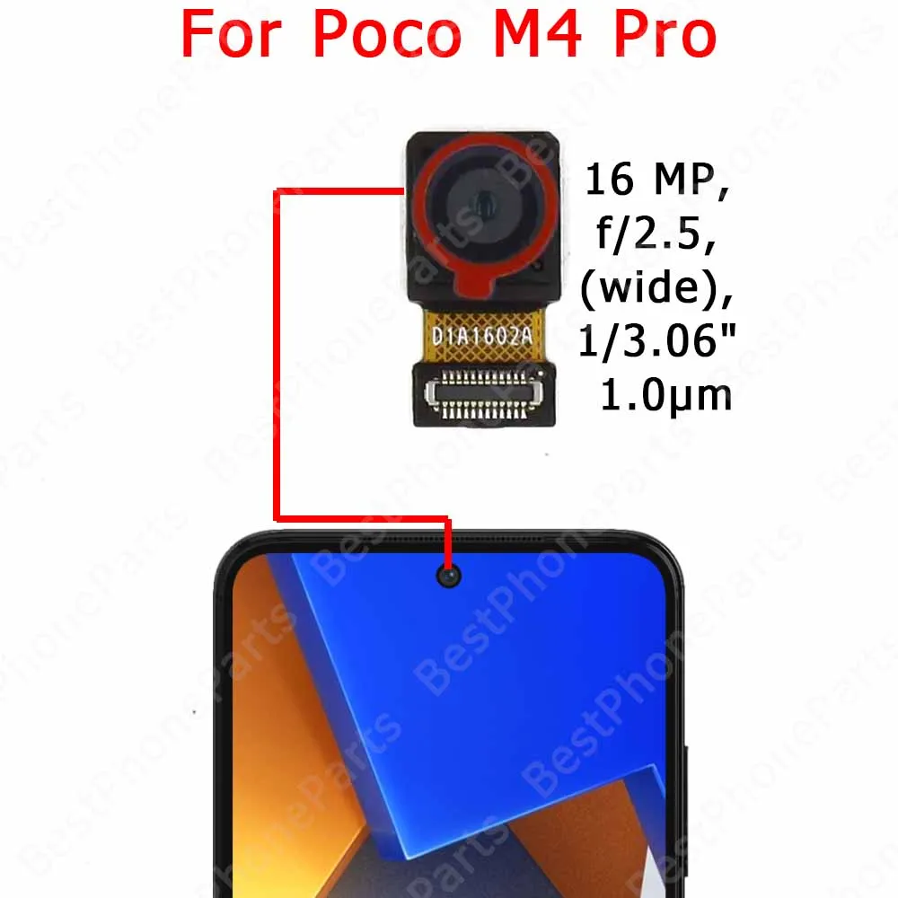 For Xiaomi Poco M3 M4 Pro 5G M5 M5s Frontal Selfie Camera Module Front Camera Mobile Phone Flex Cable