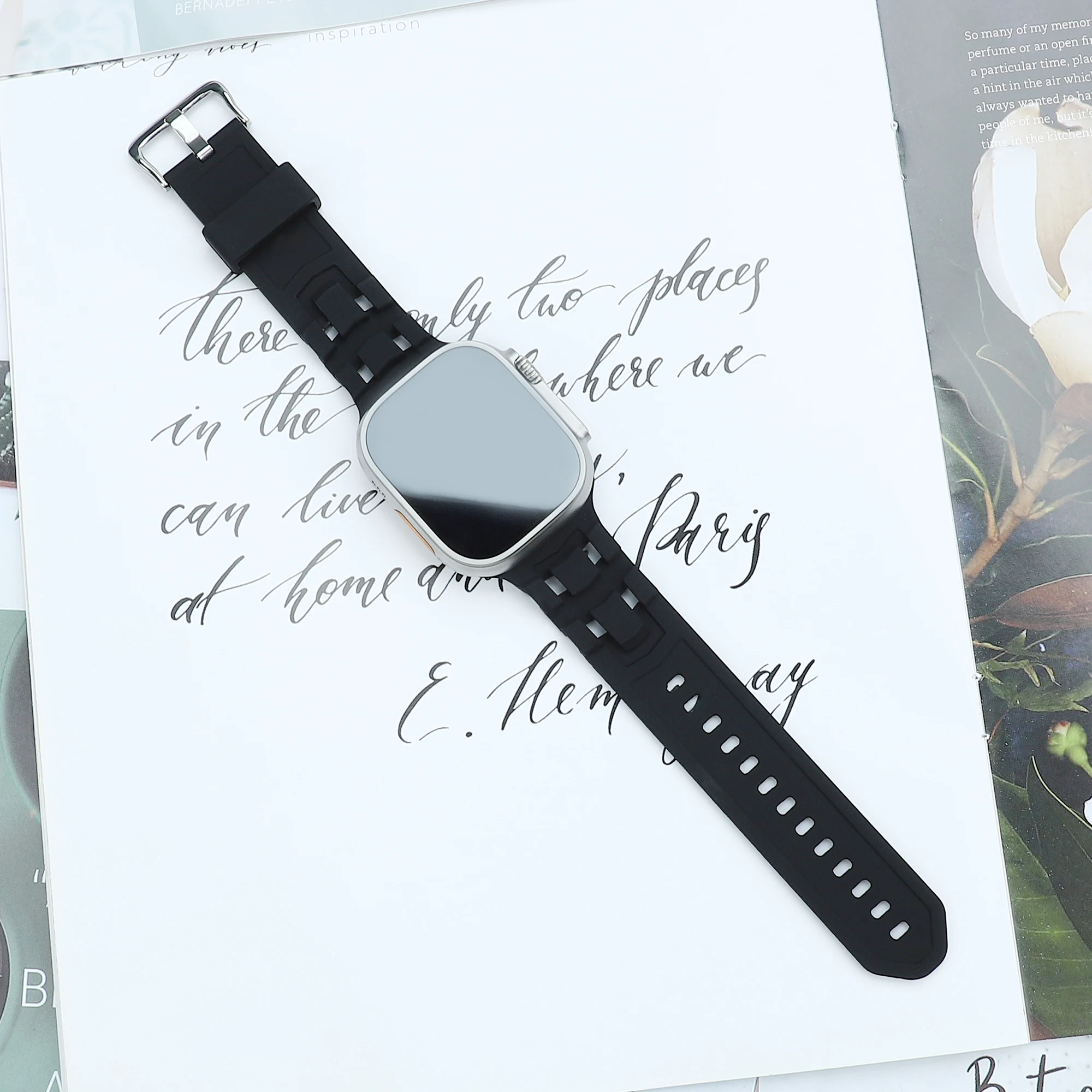 Спортивный силиконовый ремешок для Apple Watch Ultra 49 мм 10 42/46 мм с мягкой петлей для iWatch Series 9 8 7 6 5 4 SE 45 мм 41 мм 38 мм ремешок