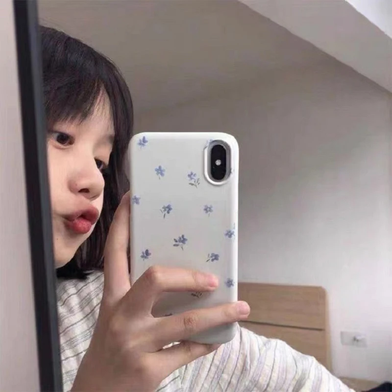 INS Sweet Flower Phone Case for iPhone 16 15 14 13 12 11 Pro Max XS XR XSMax 6 7 8 Plus Glossy HD Hard PC Cover