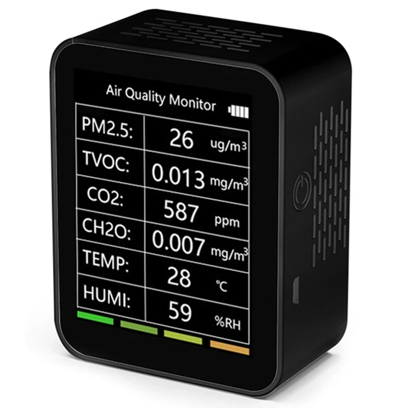 

Детектор качества воздуха LUDA 6 в 1, PM2,5 TVOC CO2 CH2O, монитор температуры и влажности, интеллектуальный мультидетектор