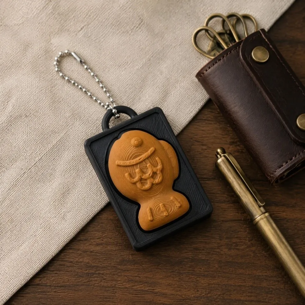 3D Printed Taiyaki Clicker Keychain Cute Cartoon Style Fidget Portable Satisfying Clicking Feedback Clicker Keychain Study Time
