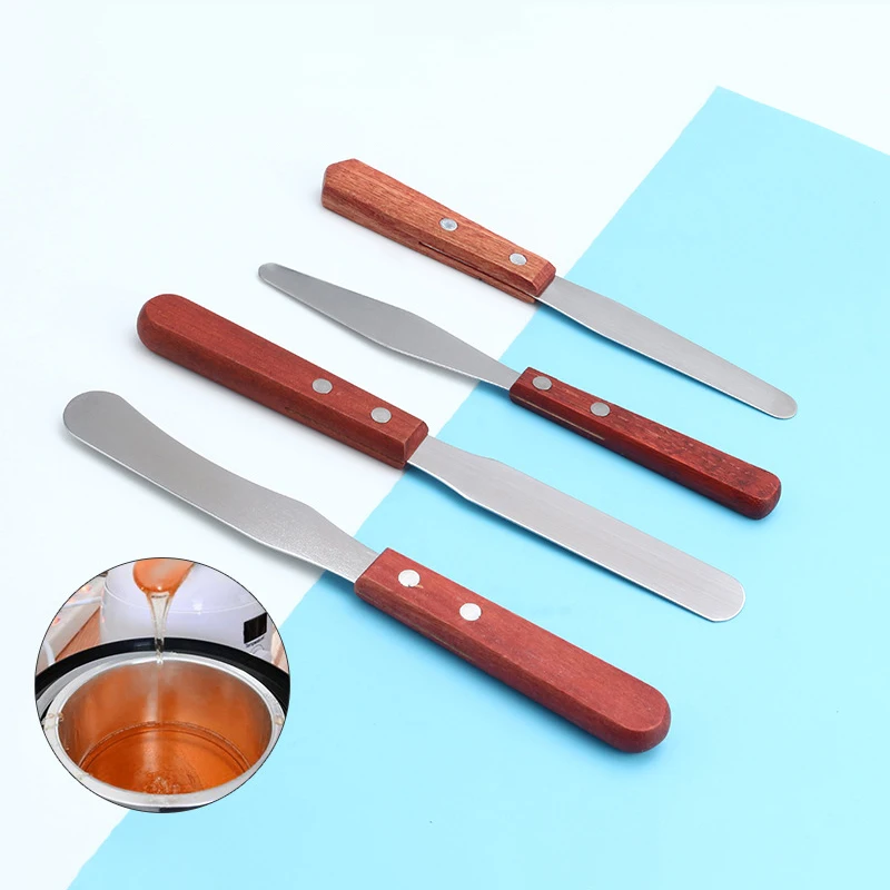 △ Stainless Steel Waxing Sticks Spatulas For Depilation Hair Removal Applicator Easy Hold Epilator Wax