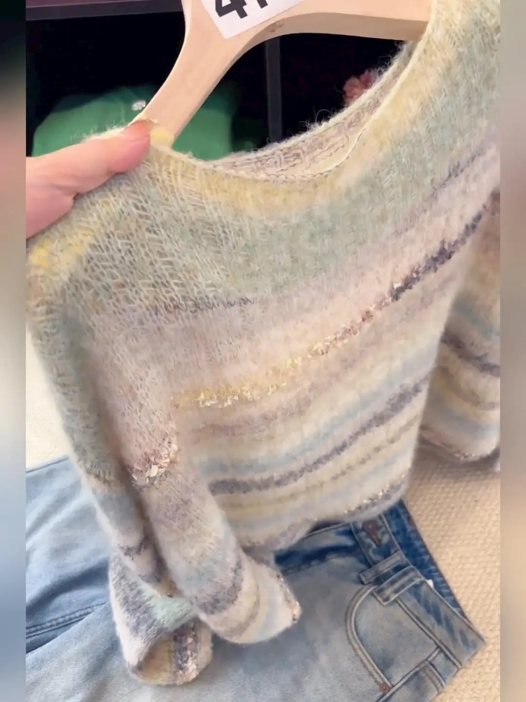 Soft Long Sve Women's Knitted Sweater Spring Autumn New Loose Lazy Sle Rainbow adient Comfortable Warm Faionable