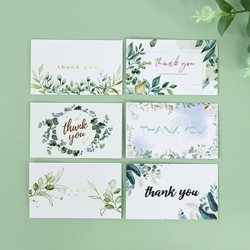 50pcs Thank You Greeting Gift Card for Wedding Party Birthday Decoration Invitation Card Small Business Supplies 9x5.4cm