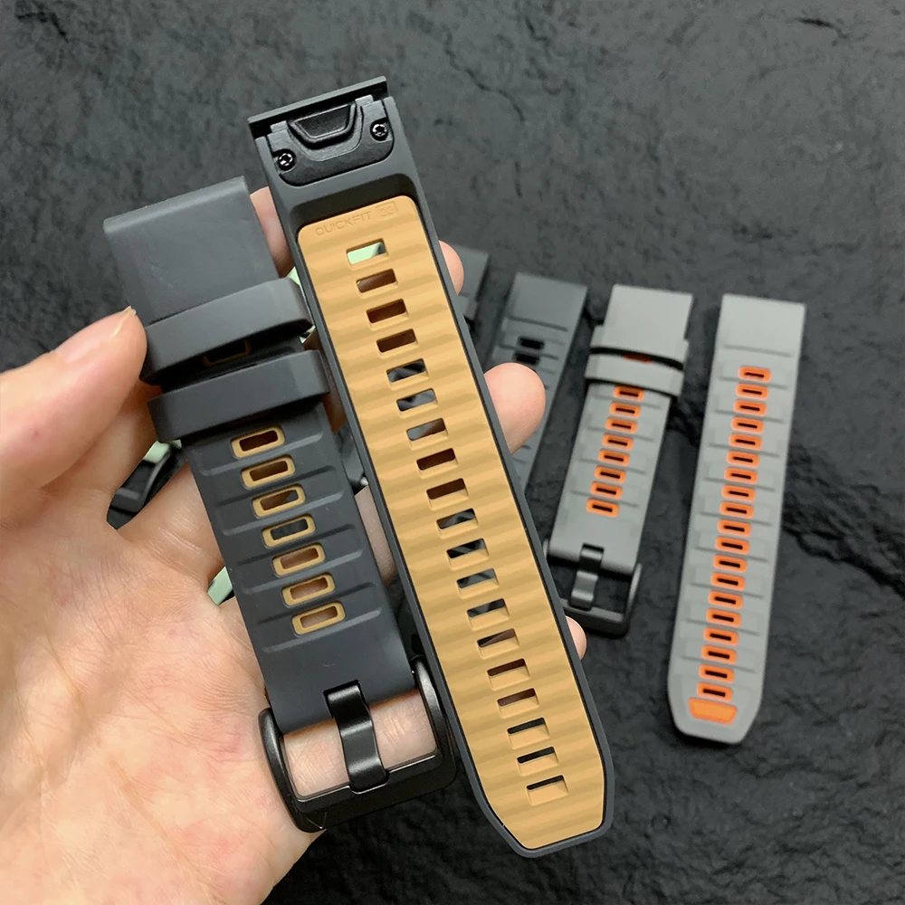 22mm 26mm Sports Silicone Strap For Garmin Enduro/Epix Tactix 8 Instinct 3 Forerunner 970/Fenix 7X/7 8 PRO 8x QuickFit Watchband
