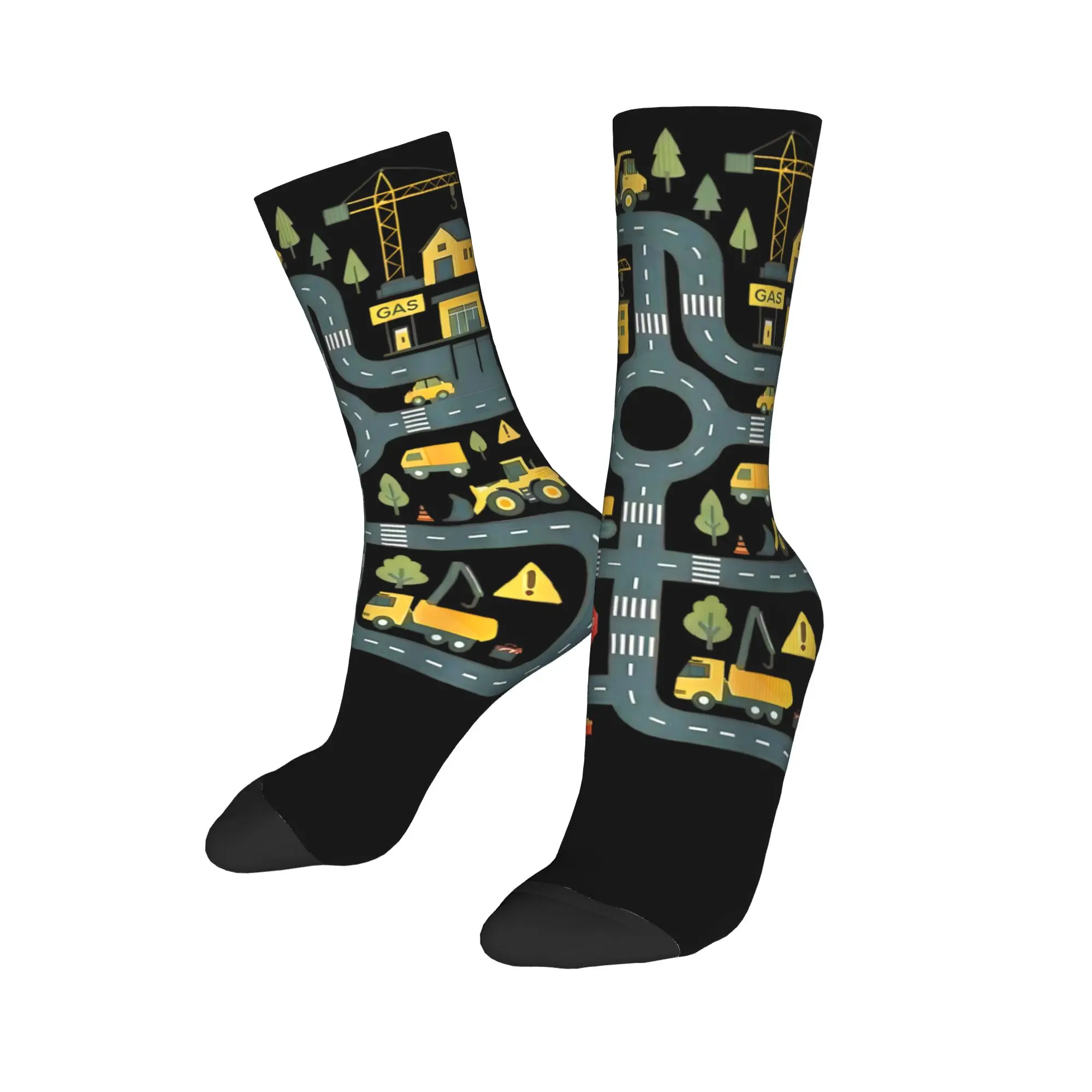 Tired Dads Club Car Race Track On Dad Socks Men's Women's Polyester Fashion  Socks Novelty Spring Summer Autumn Winter Socks