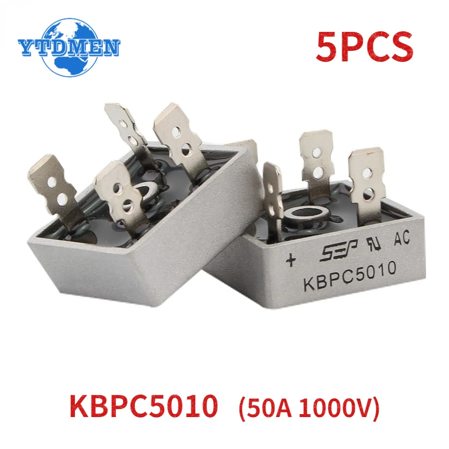 5PCS KBPC5010 Diode Bridge Rectifier 50A 1000V 5010 Rectifiers Kit