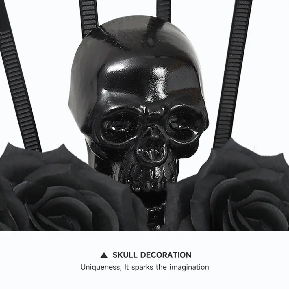 

Наряд для вечеринки, повязка на голову с вуалью розы, черная роза, готическая королева, обручи для волос с черепом на Хэллоуин, пластиковые обручи для волос с черепом и готическим цветком