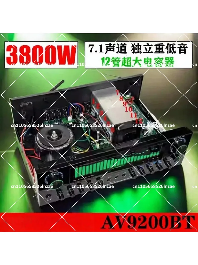 HiFi 8000W Peak Stereo Amplifier, 7.1 Channel Home Theater Receiver, Heavy Bass Powered Subwoofer, High Fidelity Audio