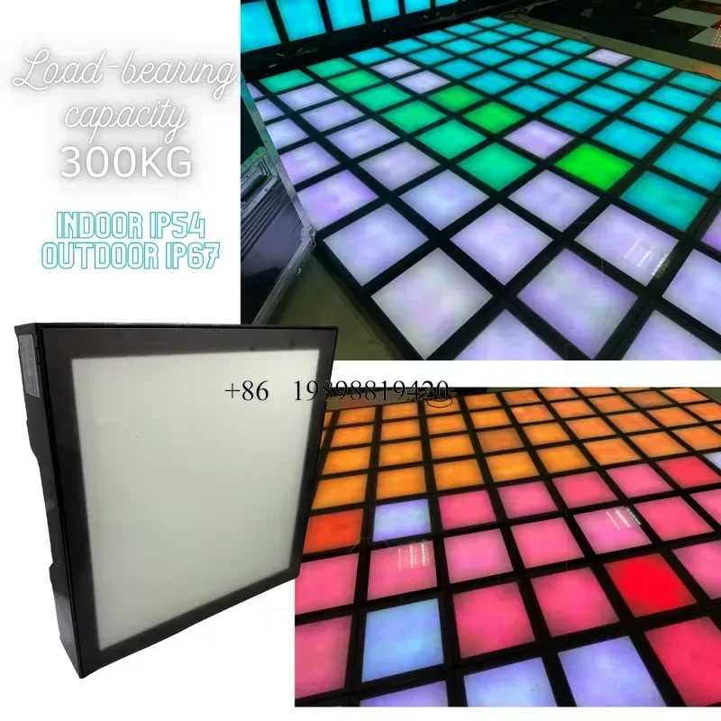 Wmwmnu IP67 Outdoor Interactive RGB LED Dance Floor Jumping Grid Game Tile with Gravity Sensor PC Control customized product