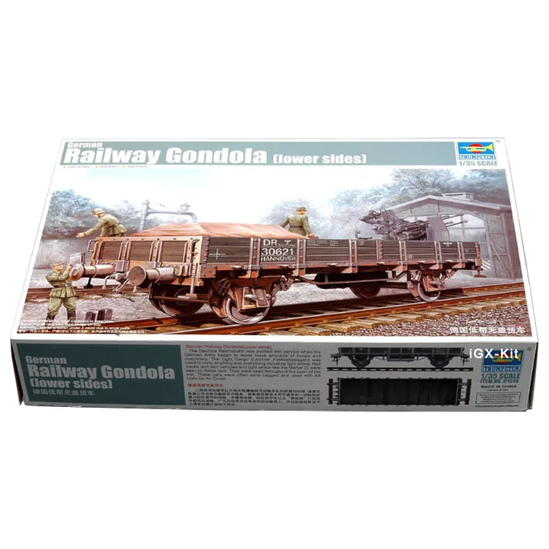 

Trumpeter 01518 1/35 German Railway Gondola Lower Sides Rail Car Military Toy Gift Plastic Assembly Building Model Kit