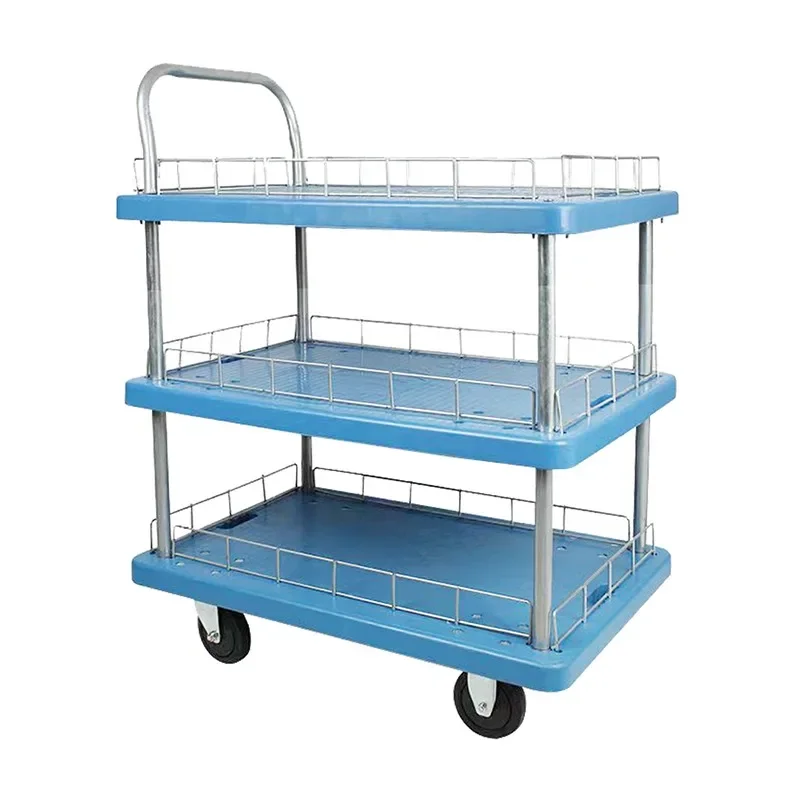 Double-layer trolley, silent tool cart double-layer