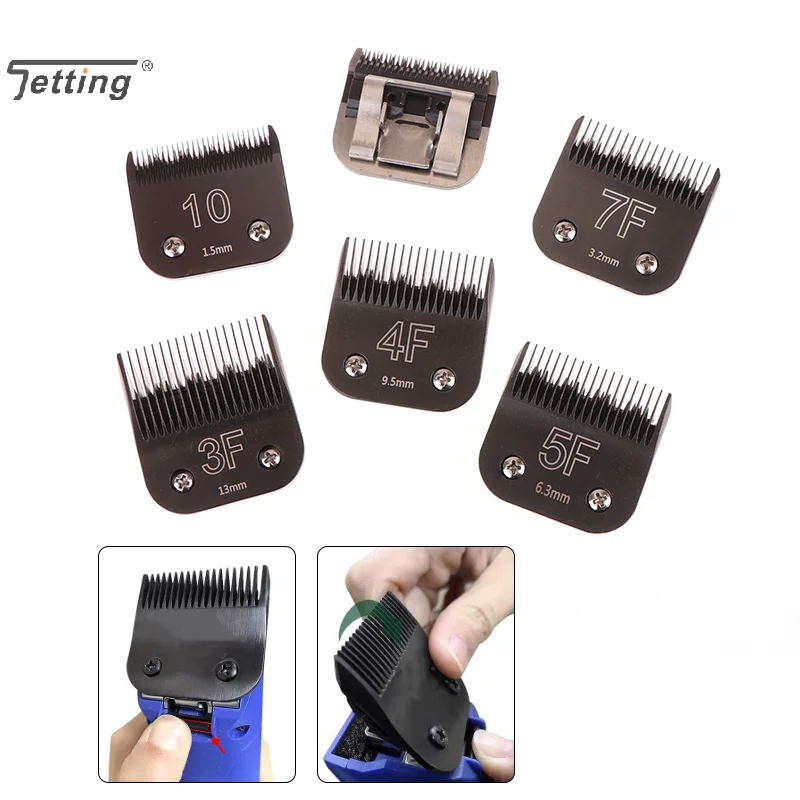 Black Detachable Pet Dog Grooming Clipper Stainless Steel Blades Compatible With Andis Oster A5 KM10 Series Clippers