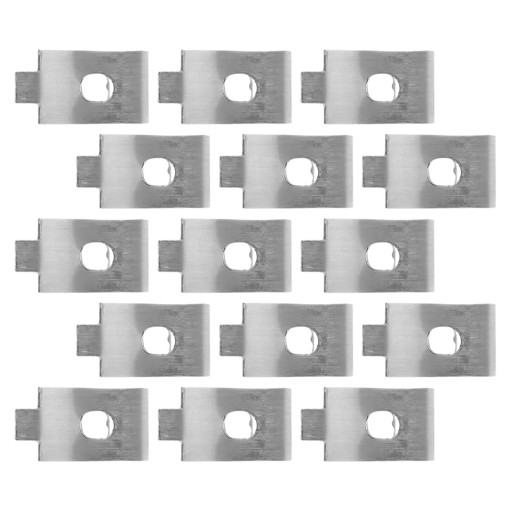 

15 pcs Shelf Clips Stainless Steel Durable Material Space Optimization Versatile Application Easy Installation Metal Rack Fixing