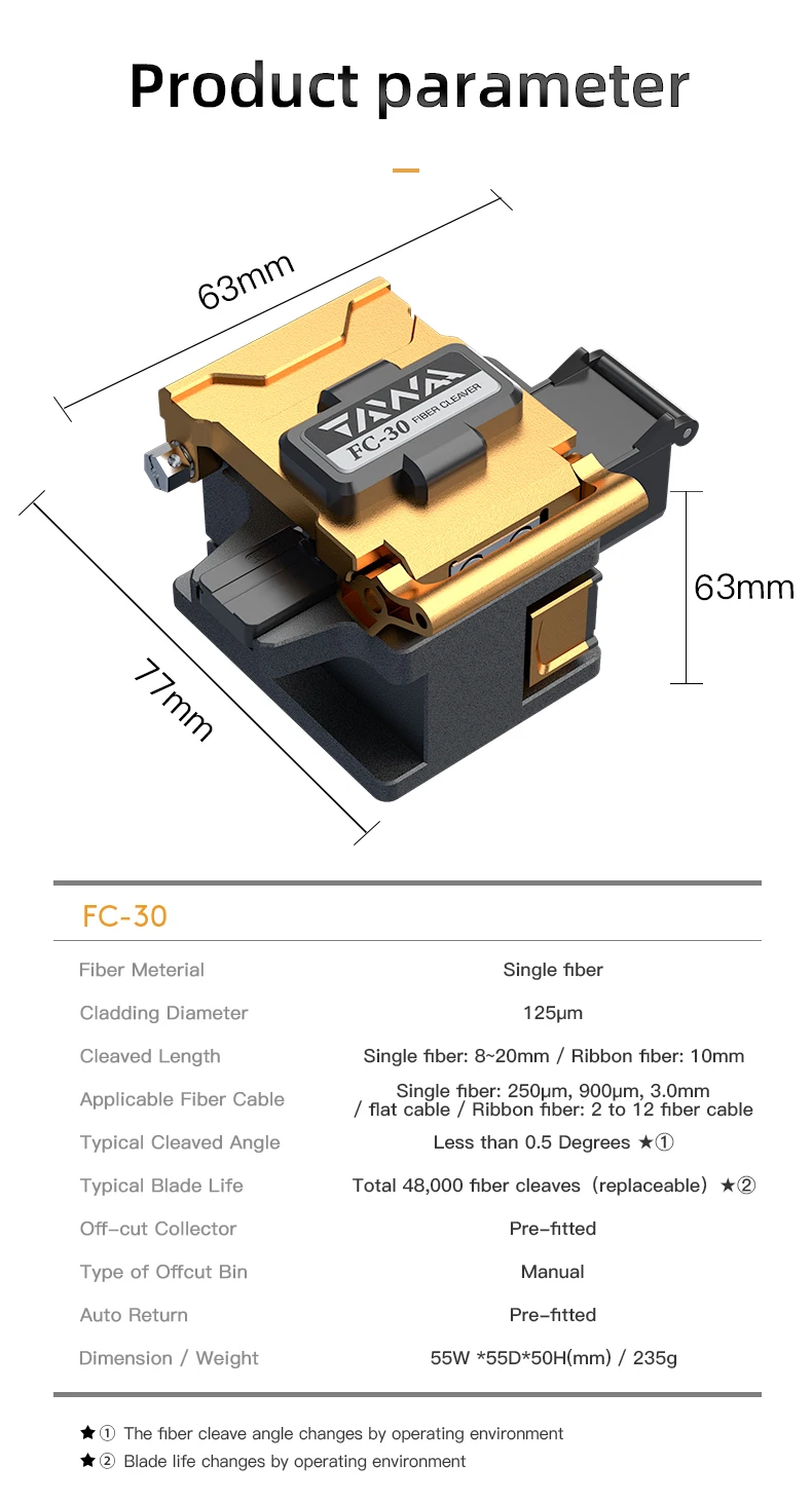 Imagem -02 - Komshine-alta Precisão Fibra Óptica Cutelo Fc30 Cutter 48000 Times Blade Life