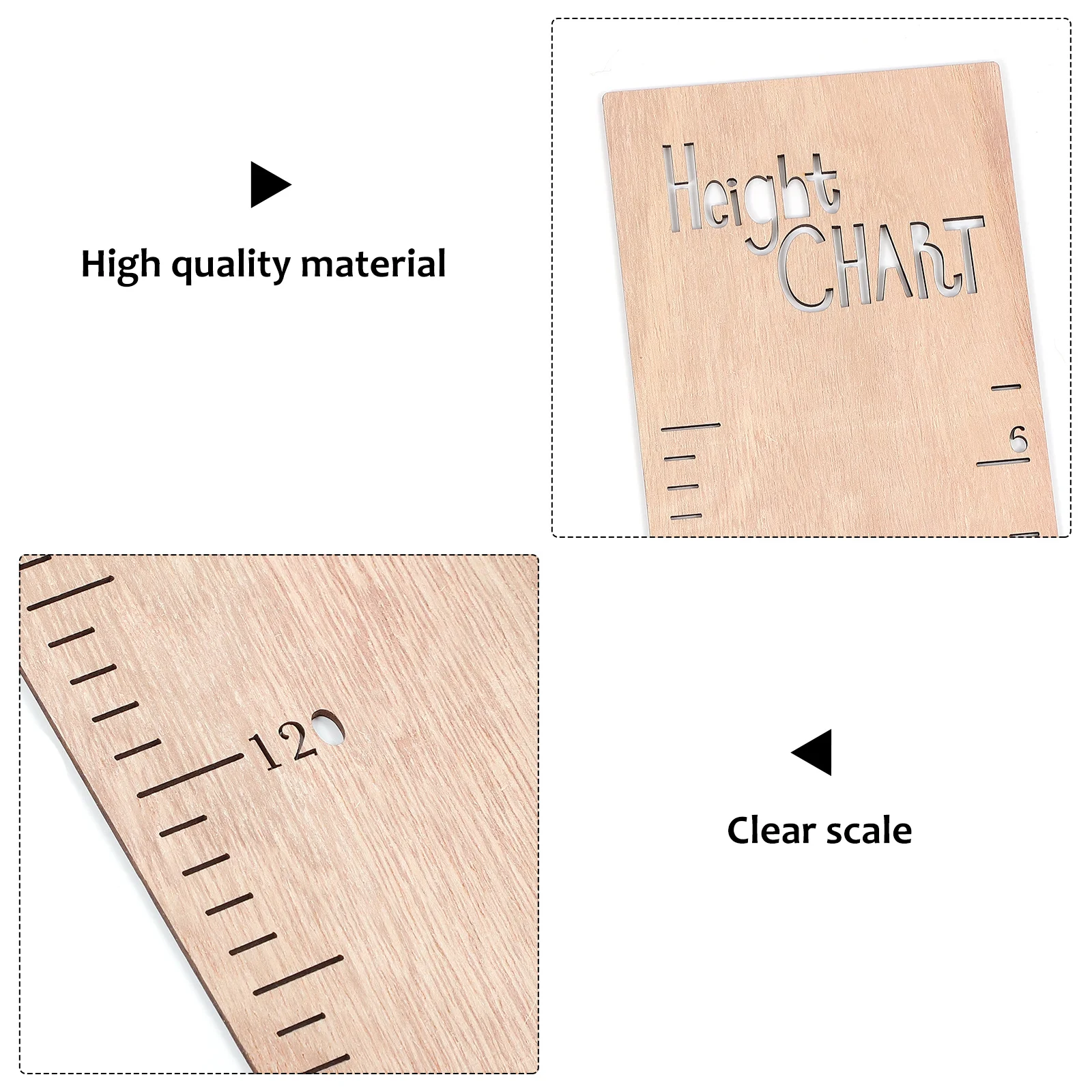 

1Set Baby Height Growth Chart Wooden DIY Joint Wall Sticking Growth Chart for Kids Bedroom Nursery Decoration Tracking