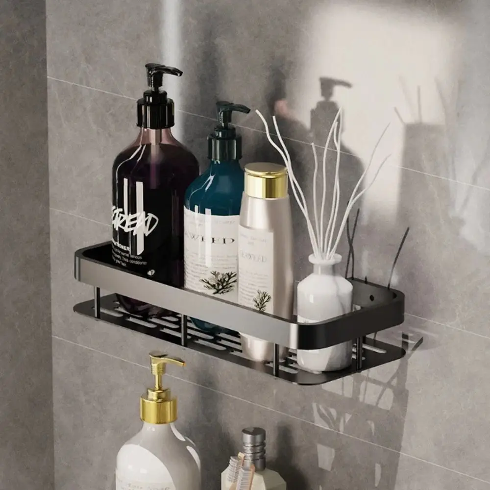 Large Capacity Bathroom Corner Shelf Durable No Drill Makeup Storage Organizer Easy Install Wall Mount Shampoo Rack Shower Shelf