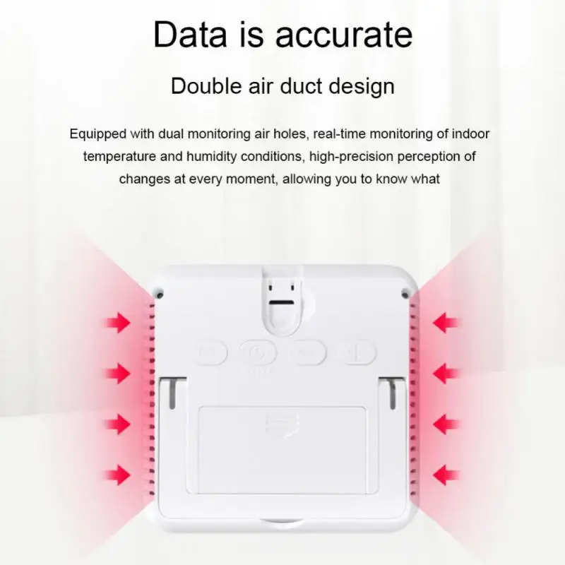 Tuya Smart Home WiFi Temperature Humidity Sensor Smart Life Indoor Thermometer 24 Hours Clock Sensors for Alexa Voice