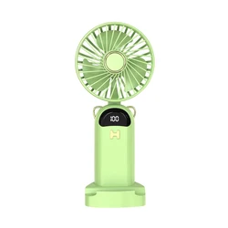 Mini Portable Handheld Fan Student Small Fan Digital Display Folding Desktop Aromatherapy USB Charging Hanging Neck Electric Fan