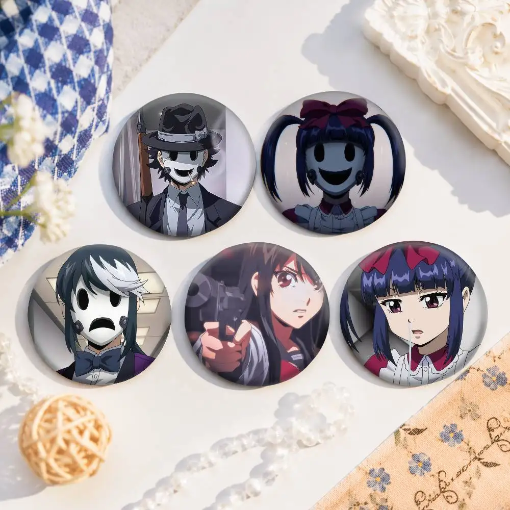 A-H-High-Rise-e I-Invasion Snap-in Pins Cartoon Character Round Creative Brooches For Backpack Accessories Jewelry Gifts