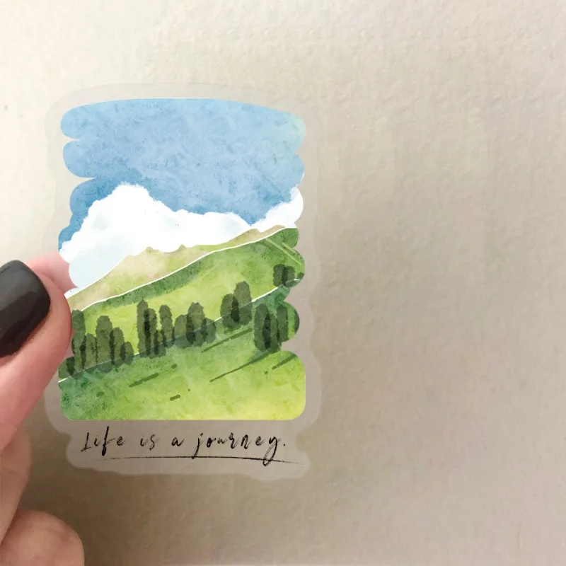 50枚入り 漫画風 個性的なクリエイティブPET風景グラフィティデコレーションステッカー